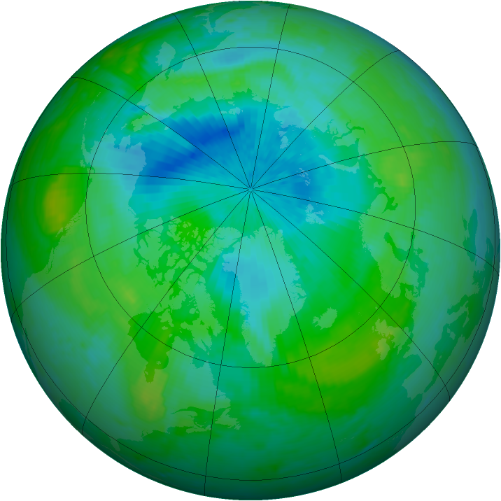 Arctic ozone map for 16 August 2000